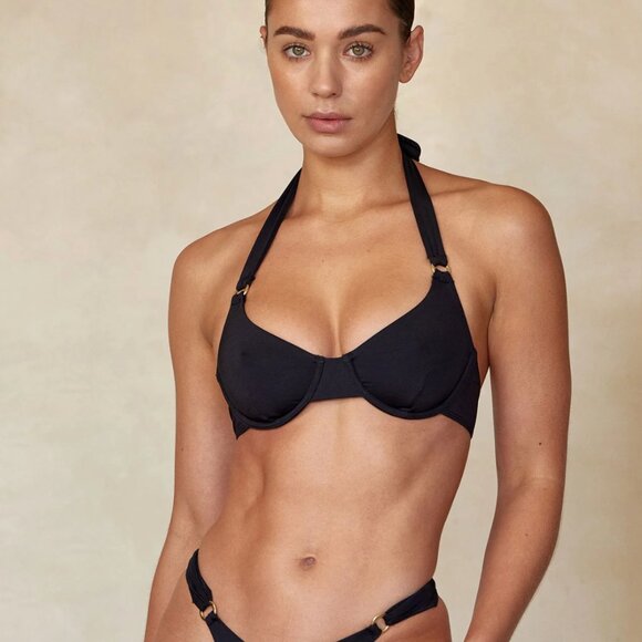 NWT Monday Swimwear Honolulu Top - Black - Picture 1 of 4